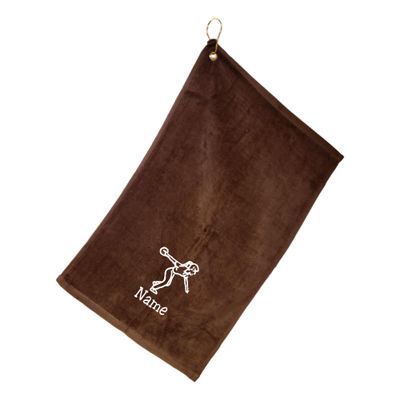 101 BEACH Women's Personalized Cotton Bowling Towel with Embroidered Name with Clip (Brown - Embroidered Name - Woman)