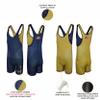Exxact Sports Reversible Youth Wrestling Singlet For Boys, Premium Powerlifting Singlet, Kids Wrestling Singlets For Training (Navy/Gold, YL) view 4