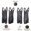 Exxact Sports Reversible Men's Wrestling Singlet, High-Performance Powerlifting Singlet, Wrestling Singlets for Men (Black/Gray, AM) view 4