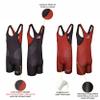 Exxact Sports Reversible Youth Wrestling Singlet For Boys, Premium Powerlifting Singlet, Kids Wrestling Singlets For Training (Black/Red, YM) view 4