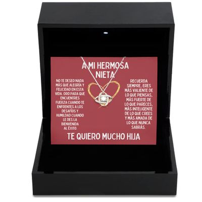 Love Knot Rose Gold Necklace Luxury Box La nieta del seor de la casa, cadena personaliza para nietas con aretes GRATIS, de papa o mama con y estilo