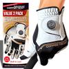 Copper Tech Ladies Golf Gloves Women Right Handed Golfer or Left Handed Golfer 2 Pack | Copper Compression Joint Support with Flexible & Comfortable Fit (White/Black, Medium-Large, Left) view 1