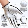 Copper Tech Ladies Golf Gloves Women Right Handed Golfer or Left Handed Golfer 2 Pack | Copper Compression Joint Support with Flexible & Comfortable Fit (White/Black, Medium-Large, Left) view 3