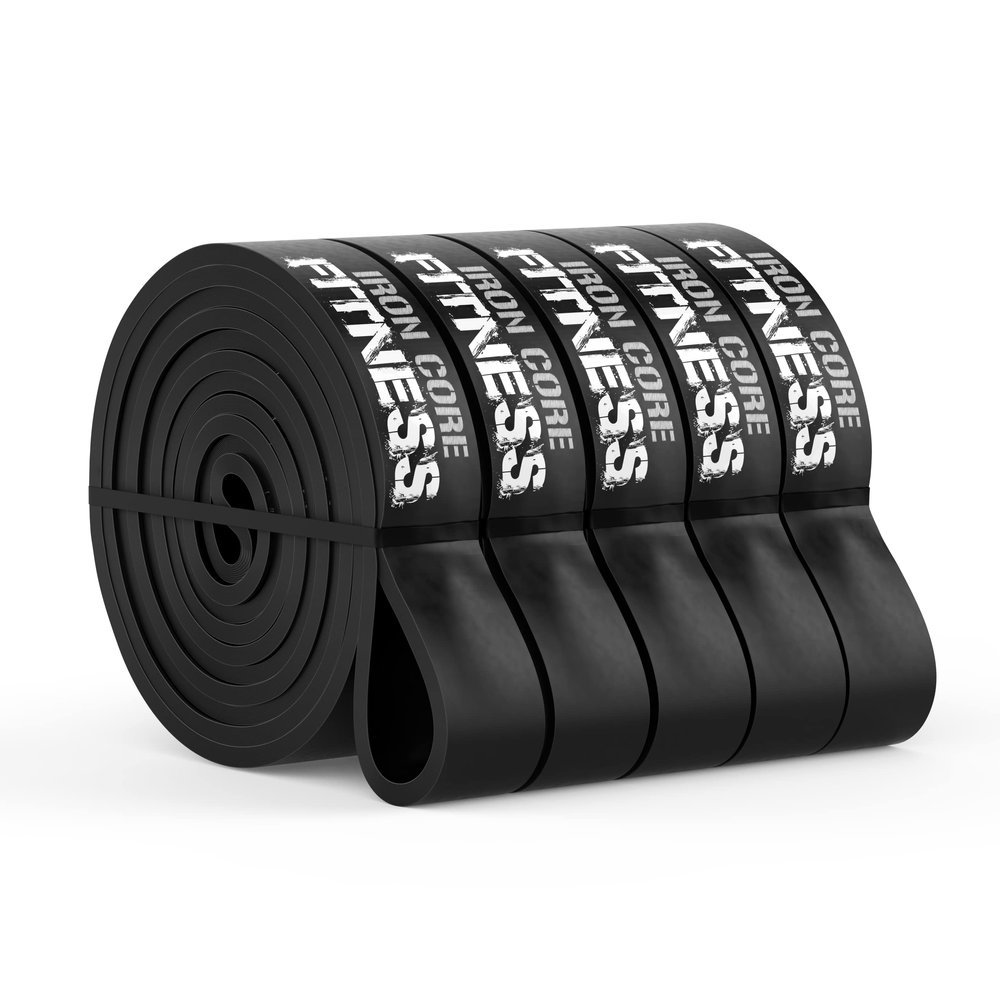 Black Pull Up Resistance Bands in Bulk 28-50 lb Band for Men and Women Long Loop Rubber Strap for Pull Ups, Push Ups, Speed Training & Assisted Dips Thick Bands for Stretching & Mobility Workout