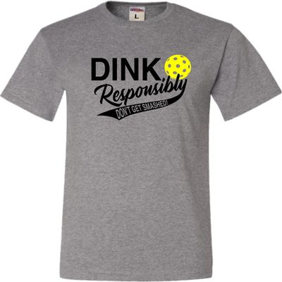 5X-Large Oxford Mens Dink Responsibly Don't Get Smashed Funny Pickleball T-Shirt