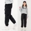 MINI PANDA Girls Pants,Stretchy Loose Fitting Girls Pants Size 6-26 TrendyBlack-B,6 view 2
