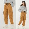 MINI PANDA Girls Pants,Stretchy Loose Fitting Girls Pants Size 6-22 TrendyBeige-B,10 view 2