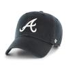 47 Atlanta Braves Clean Up Dad Hat Baseball Cap - Black view 1