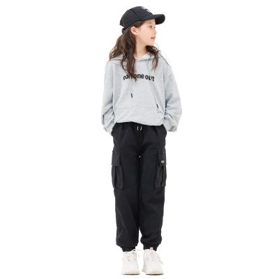 MINI PANDA Girls Pants,Stretchy Loose Fitting Girls Pants Size 6-28 TrendyBlack-B,10