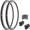 CYCLEZ 27 x 1 1/4 Classic Wired Clincher Bicycle Tire Kit White Sidewall Color Smooth Tread Tires for 27 Inch Touring, Road, Fixed Gear Bikes Replacement Bike Tire Kit view 1