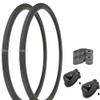 CYCLEZ 27 x 1 1/4 Classic Wired Clincher Bicycle Tire Kit Multiple Colors Smooth Tread Tires for 27 Inch Touring, Road, Fixed Gear Bikes Replacement Bike Tire Kit (Black) view 1