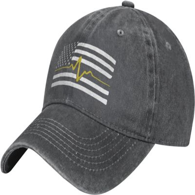 Thin Gold Line 911 Dispatcher Cowboy Hat Adult Unisex Classic Adjustable Baseball Cap Black