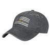 Thin Gold Line 911 Dispatcher Cowboy Hat Adult Unisex Classic Adjustable Baseball Cap Black view 2