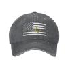 Thin Gold Line 911 Dispatcher Cowboy Hat Adult Unisex Classic Adjustable Baseball Cap Black view 3
