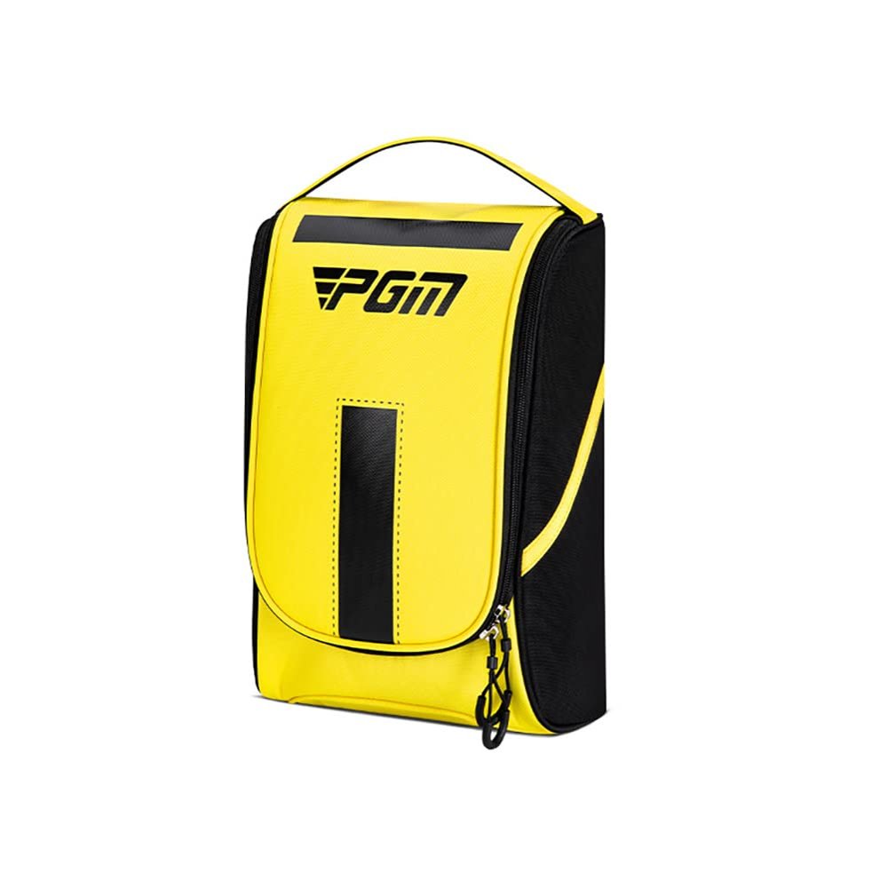 Golf Shoe Bag Protable Waterproof Nylon Ultra-Light Portable Handle Women Men Sport Shoes Bags (Yellow)