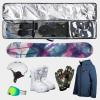 DAUSROOB Snowboard Travel Bag 1680D Reinforced Double Padding Premium Ski Bag Waterproof for Skis, Boots, Snowboards, Wax (Grey, 164CM) view 4