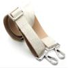 CRAFTMEMORE Wide Shoulder Strap Metallic Tone Adjustable Bag Handle Crossbody Nylon Belt Replacement (Beige Silver JK09) view 1