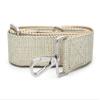 CRAFTMEMORE Wide Shoulder Strap Metallic Tone Adjustable Bag Handle Crossbody Nylon Belt Replacement (Beige Silver JK09) view 2