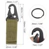 PATIKIL Belt Keeper Key Ring, 2Pcs Nylon Webbing Strap Hanging Gear Buckle Key Chain Hook with Snap for Outdoor Camping, Khaki view 2