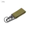 PATIKIL Belt Keeper Key Ring, 2Pcs Nylon Webbing Strap Hanging Gear Buckle Key Chain Hook with Snap for Outdoor Camping, Khaki view 3