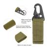 PATIKIL Belt Keeper Key Ring, 2Pcs Nylon Webbing Strap Hanging Gear Buckle Key Chain Hook with Snap for Outdoor Camping, Khaki view 4
