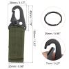 PATIKIL Belt Keeper Key Ring, 2Pcs Nylon Webbing Strap Hanging Gear Buckle Key Chain Hook with Snap for Outdoor Camping, Green view 2