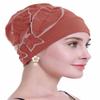 osvyo Cotton Chemo Hat Beanie Headwear for Women-Soft Cap Cancer for Hair Loss Coral RED view 3