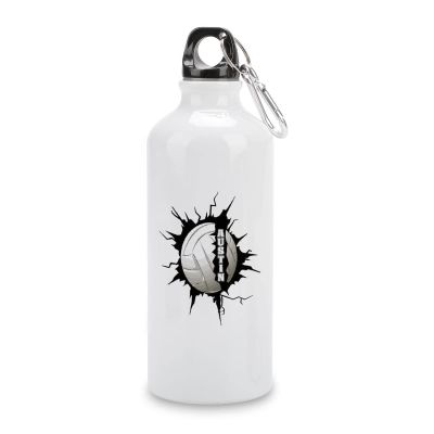 VEHFA Volleyball Sports Water Bottles Personalized Volleyball Crack in The Wall Aluminum Water Bottle with Carabiner Clip & Sport Top, 20 OZ