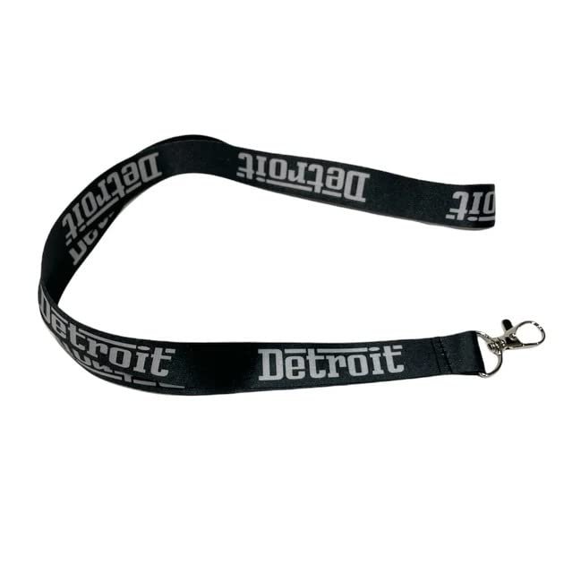 Detroit Grigio Lanyard Badge Holder With Swivel lobster clasp Keychain Holder