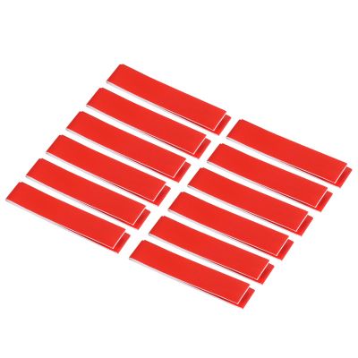 PATIKIL 9.8"x0.7" Badminton Racket Head Protector Sticker, 12 Pack PU Tennis Racquet Guard Tape Racket Frame Stickers Thickened Wear-Resistant, Red