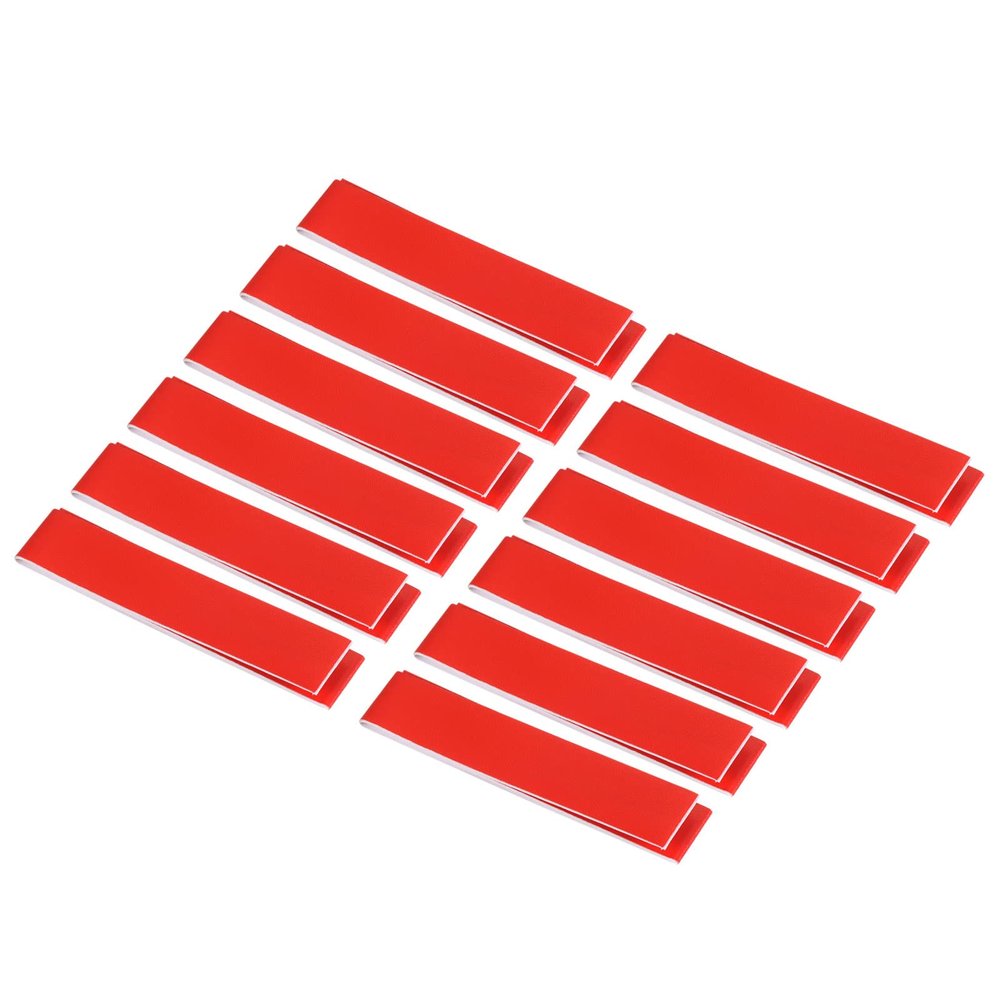 PATIKIL 9.8"x0.7" Badminton Racket Head Protector Sticker, 12 Pack PU Tennis Racquet Guard Tape Racket Frame Stickers Thickened Wear-Resistant, Red