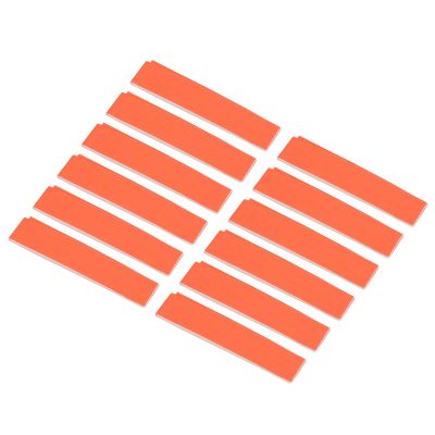 PATIKIL 9.8"x0.7" Badminton Racket Head Protector Sticker, 12 Pack PU Tennis Racquet Guard Tape Racket Frame Stickers Thickened Wear-Resistant, Orange