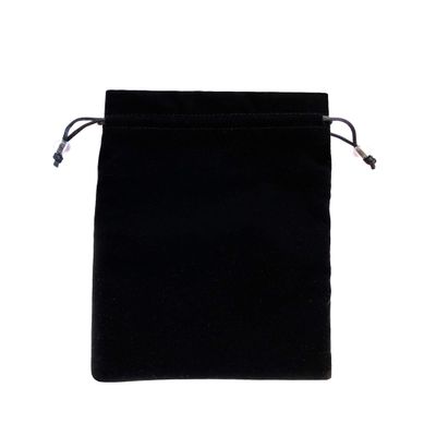 EFENDIZ Drawstring Pouch, Black Velvet Bag 6.1X9 inches, with 2 compartments and Drawstrings for Gifts, Jewelry, Makeup, Power Bank, or Phone Accessories. (Black)