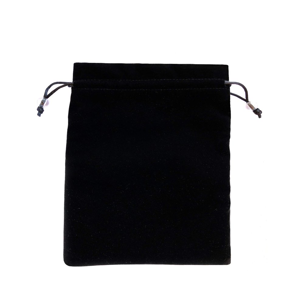 EFENDIZ Drawstring Pouch, Black Velvet Bag 6.1X9 inches, with 2 compartments and Drawstrings for Gifts, Jewelry, Makeup, Power Bank, or Phone Accessories. (Black)