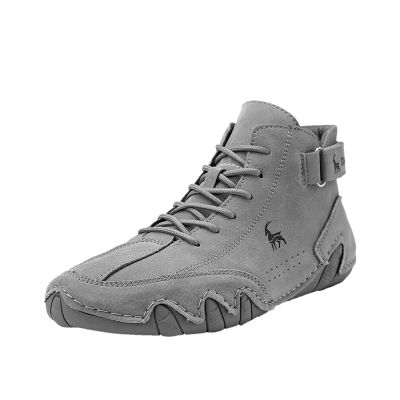 Tzsaixeh Unisex Italian Handmade Suede High Boots,Men's Lace Chukka Mens Ankle Boots Casual Loafers Shoes