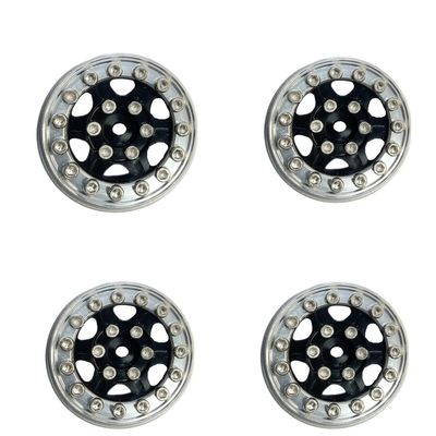 4pcs KIT Model Wheels for cxs 1/24 Four-Wheel Drive Climbing Bike hub Aluminium Alloy hub (Black)