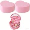 Cabilock Heart Shaped Jewelry Box 3PCS Double Layer Jewelry Case with Mirror for Earrings Rings Necklaces Desktop Storage Case for Girls view 1