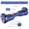 LIEAGLE Scooter With Seat Attachment, 6.5" Scooters Go Kart Combo With Colorful LED Lights & Bluetooth, For Kids Boys Girls Adults All Ages(Star Blue with Kart) view 2