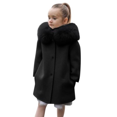 Toddler Girls Winter Windproof Coat Jacket Kids Warm Fleece Hooded Outerwear Jacket Winter Peacoat (Black-e, 2-3 Years)