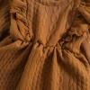 Kids Toddler Baby Girls Autumn Winter Solid Cotton Long Sleeve Princess Dress Headbands Clothes Toddler Tulle Dress (Coffee, 6-12 Months) view 3