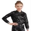 easyforever Kids Girls Shiny Metallic Baseball Jacket Long Sleeve Sparkle Holographic Bomber Jacket Coat Outerwear Black 8 Years view 2