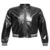 easyforever Kids Girls Shiny Metallic Baseball Jacket Long Sleeve Sparkle Holographic Bomber Jacket Coat Outerwear Black 8 Years view 4