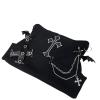 Harajuku Gothic Lolita Knitted Cat Ear Hat Women Punk Designer Cross Bat Winter Beanie Hat Female Y2K Girls Cap (Black,one Size,One Size) view 1
