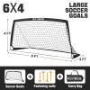 RUNBOW 6x4 ft Portable Kids Soccer Goal for Backyard Practice Soccer Net with Carry Bag (6x4 FT, 1 Pack, Black) view 4