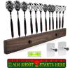 DIMBOI Walnut Wood Dart Holder Wall Mount Displays 4 Sets For A Total Of 12 Steel/Soft Tip Darts,With Darts Throw Line Marker view 1