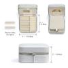BLUTETE Travel Jewelry Box Organizer Velvet Travel Case With Mirror Rings Earrings Necklaces Storage Organizer Box (Milky Grey) view 2