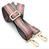 CRAFTMEMORE Wide Shoulder Strap Zigzag Pattern Adjustable Bag Handle Crossbody Nylon Belt Replacement JK17 (Black, Gold Clasp) view 1