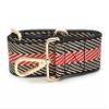 CRAFTMEMORE Wide Shoulder Strap Zigzag Pattern Adjustable Bag Handle Crossbody Nylon Belt Replacement JK17 (Black, Gold Clasp) view 2
