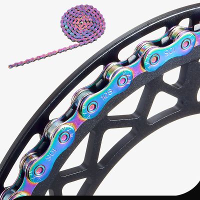 6/7/8 Speed Bike Chain, Bicycle Chain Rust Proof Colorful Electroplating Bike Chain Bike Link for Road Mountain Racing Cycling