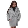 Toddler Girls Dress Coat Winter Windproof Coat Jacket Kids Warm Fleece Outerwear Jacket Faux Wool (Grey-B, 1-2 Years) view 1